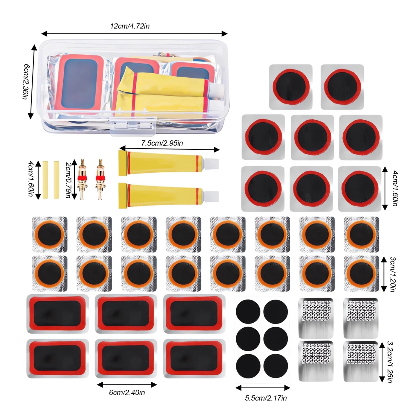 Cycling Tire Repair Kit Lightweight Material Widely Compatible Professional Repair Patch Suitable for Motorcycle Wheelchair Peaceful Pleasures Health and Wellness