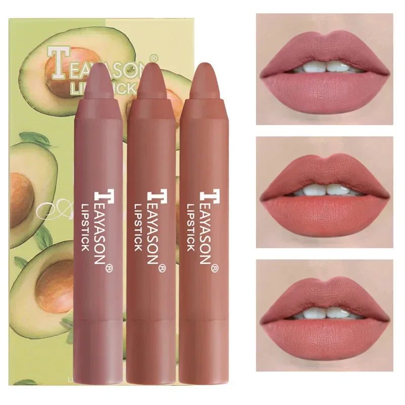 3-Piece Velvet Matte Lipstick Set – Waterproof Long-Lasting Color