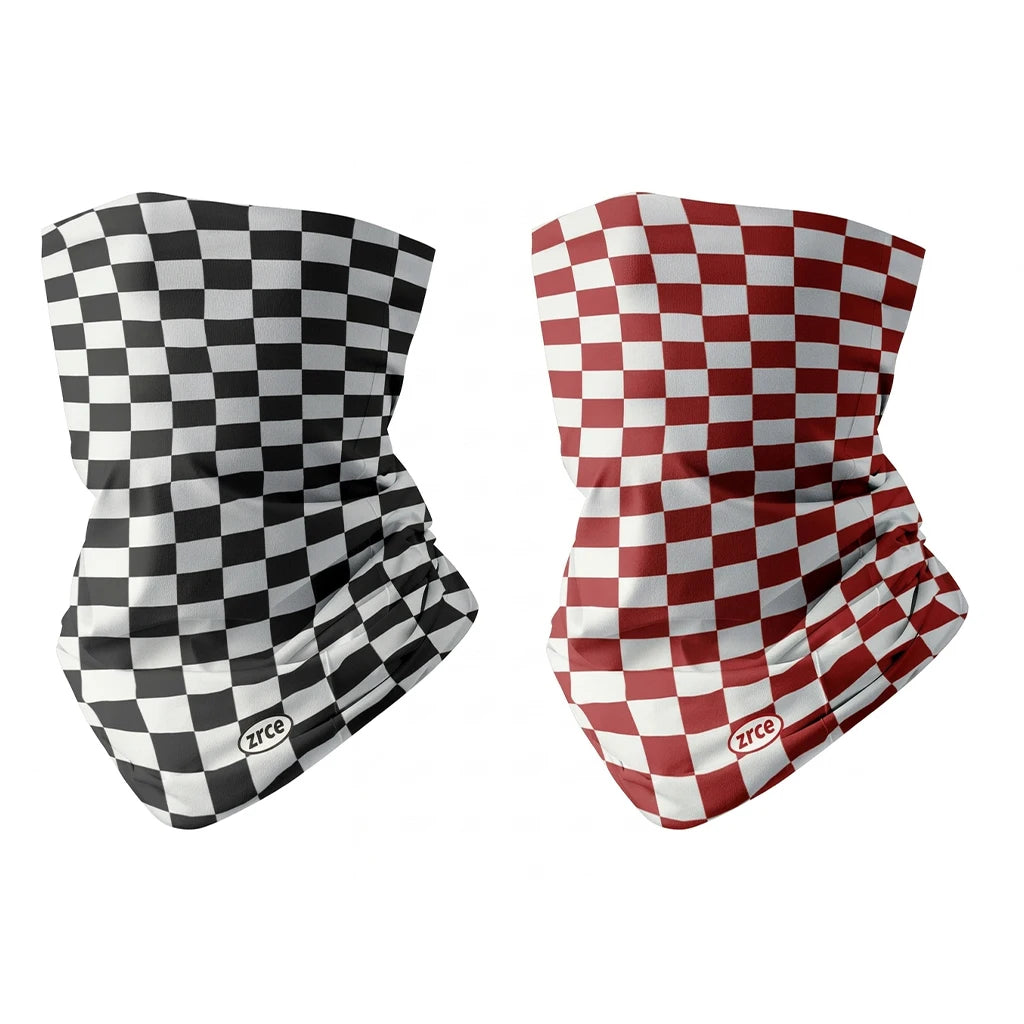Men's Checkered Seamless Cycling Headband & Neck Gaiter
