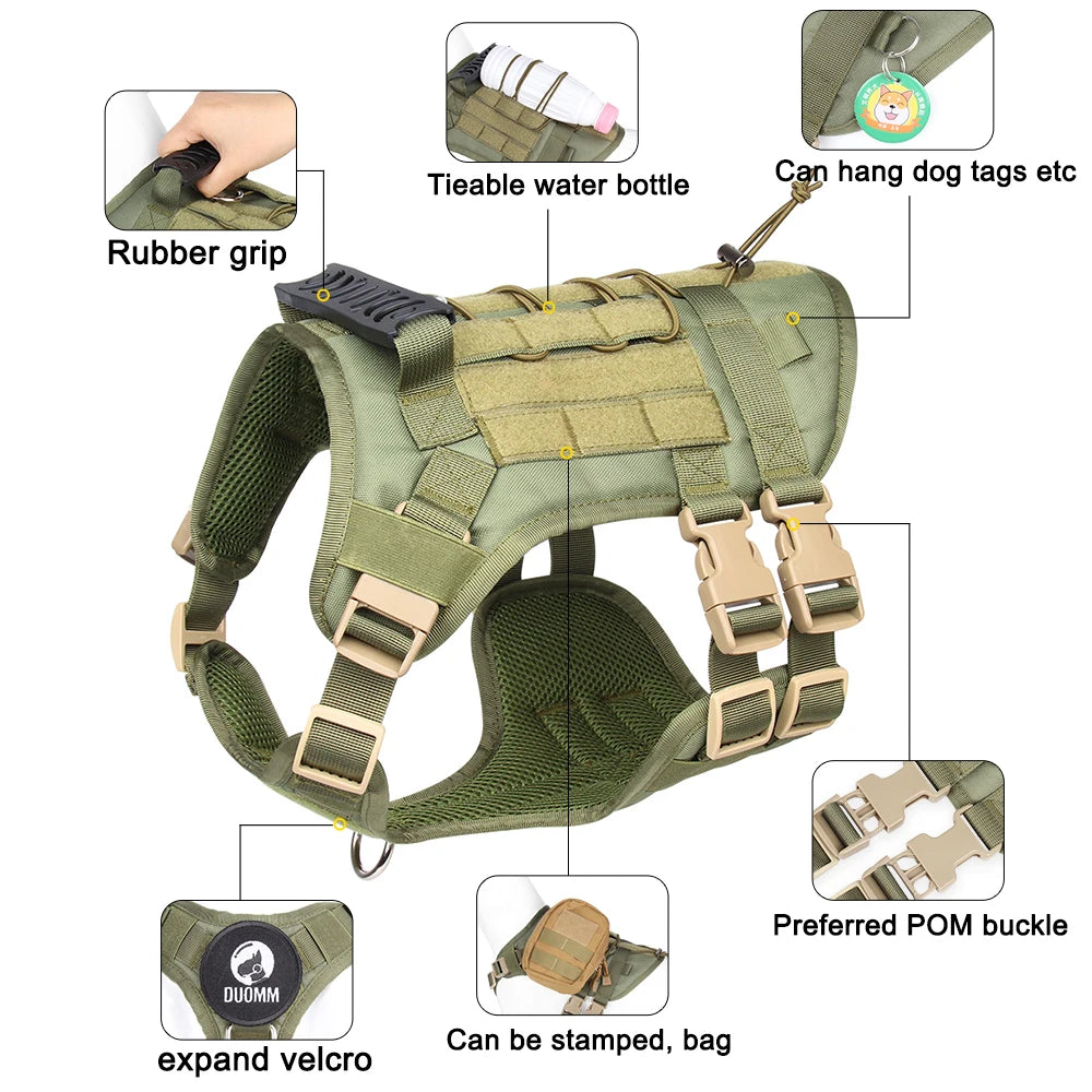 Tactical Military Dog Harness | No-Pull Vest for Large Dogs