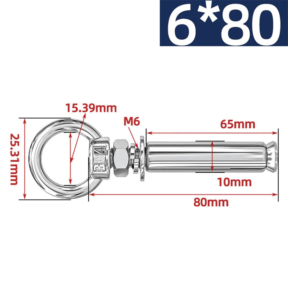 304 Stainless Steel Expansion Bolts Ring Hook Anchor Concrete Eye