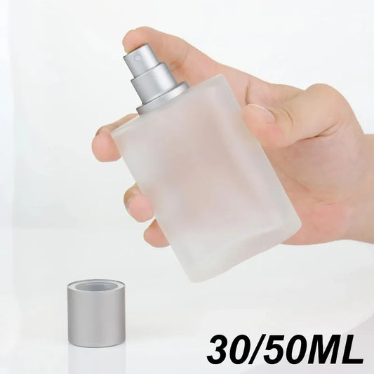 2026 Flash Sale 30/50ml Screw Top Sandblasted Glass Perfume Bottle Liquid Spray Bottle Empty Makeup Fine Mist Bottles Peaceful Pleasures Health and Wellness