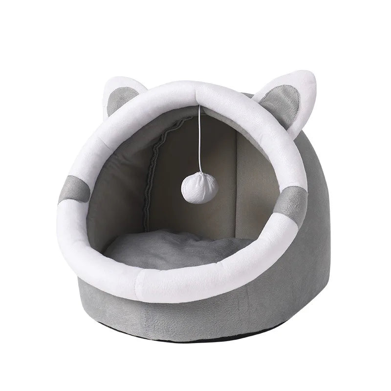 Self-Warming Cat Tent Cave Bed – Foldable & Washable Pet Hut