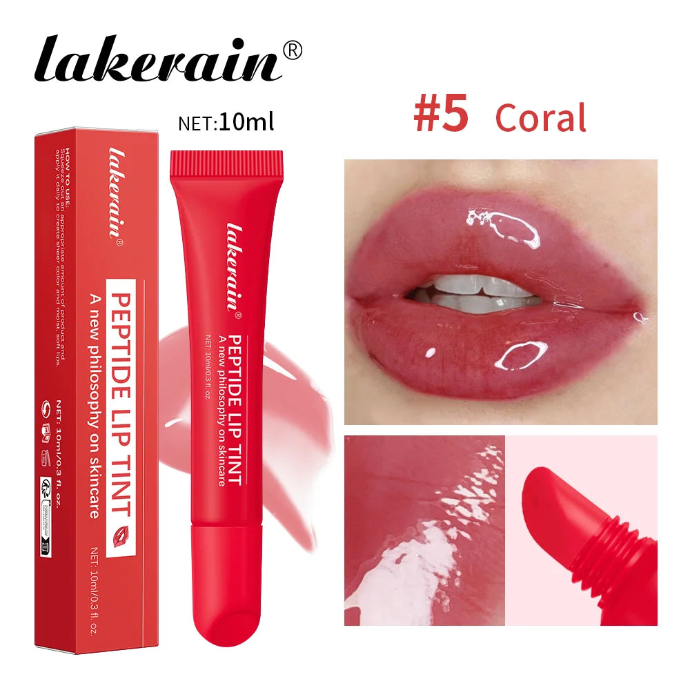 10ml Mirror Lip Glaze Moisturizes Jelly Lip Enrichment Oil Lasting Water Light Glass Lip Oil Remove Line Lip Protection Serum Peaceful Pleasures Health and Wellness 05 Coral