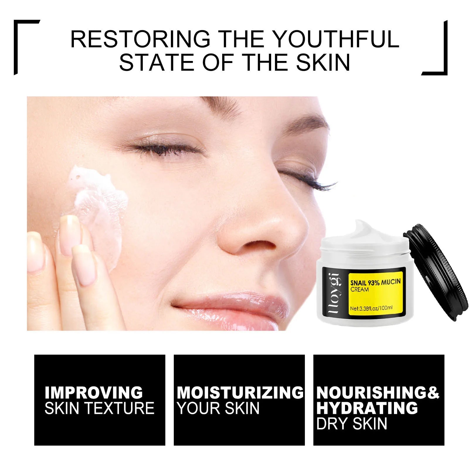 Snail Mucin Cream Anti Aging Lifting Fade Fine Line Repair Smoothing Pores Hydrating Moisturizing Skin Care Collagen Face Cream Peaceful Pleasures Health and Wellness