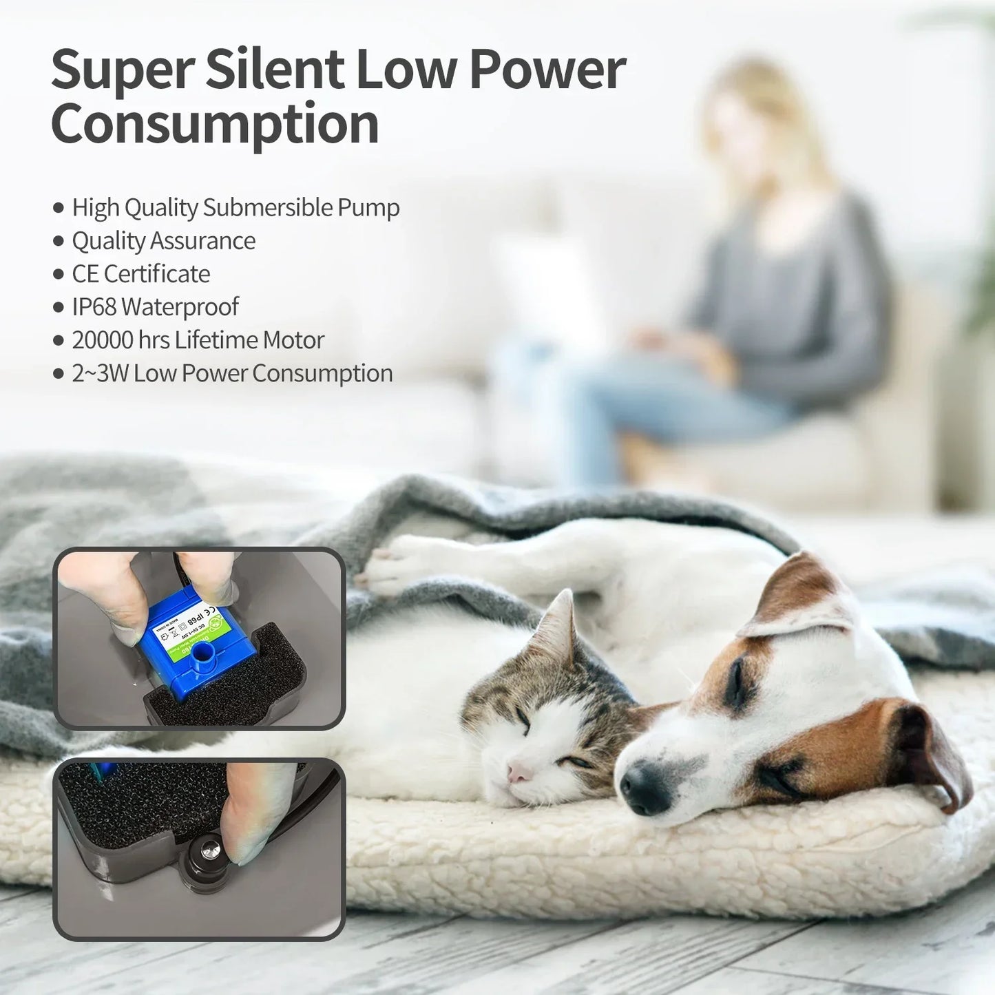 Cat Water Fountain 2L – Silent LED Automatic Pet Dispenser