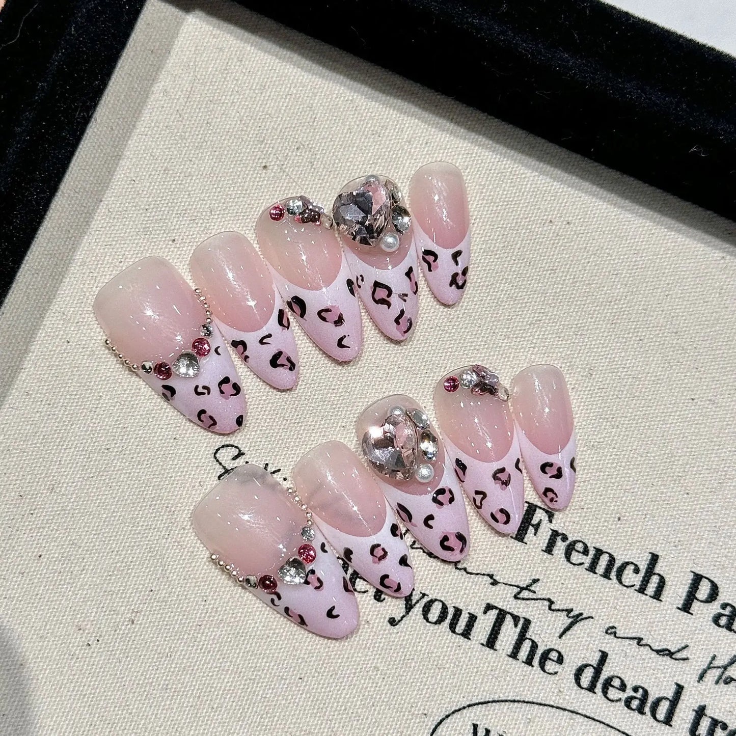 Handmade Press on Nails Cute Bear Fake Nails 3D Strawberry Design Sweet Yellow French False Nails Girl Lady Wearable Full Cover Peaceful Pleasures Health and Wellness S