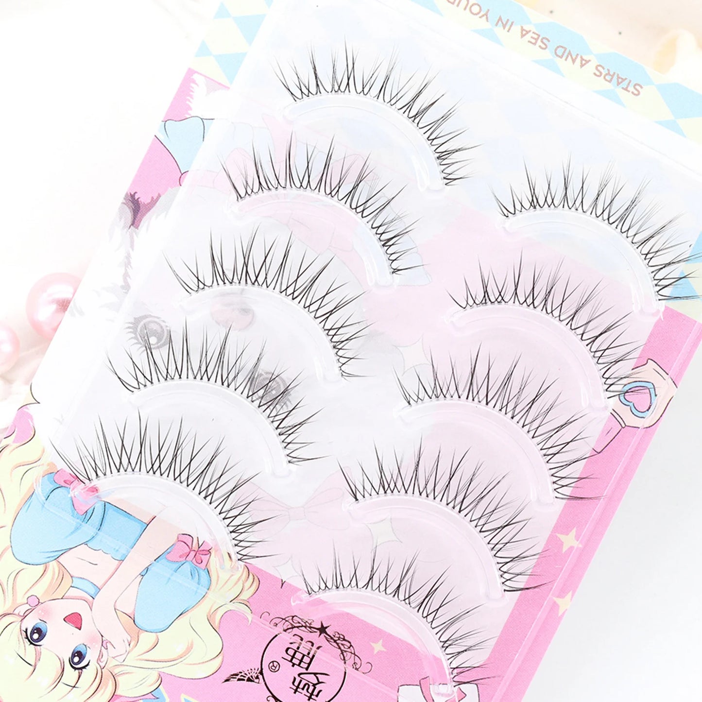 5 Pairs Wispy False Eyelashes | Korean Doll Eye Natural Lashes