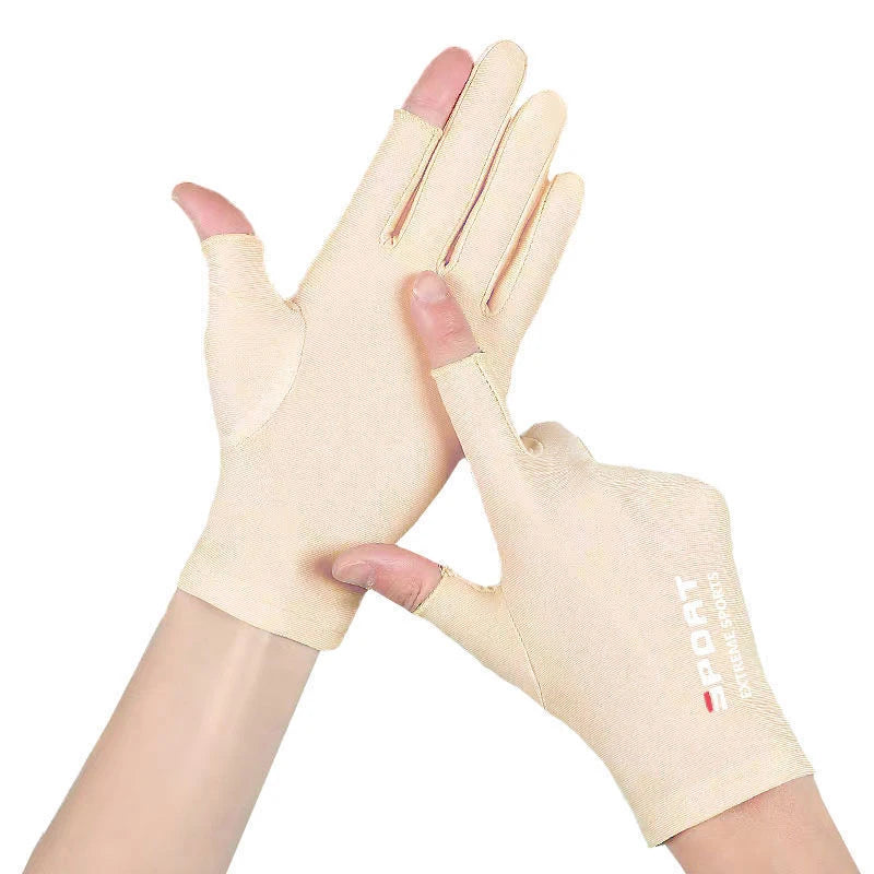 New One size Spring summer 1 Pair Anti-UV Men Women Fishing Gloves Sunscreen Antiskid Breathable Cycling Sport Gloves Fishing Peaceful Pleasures Health and Wellness A2