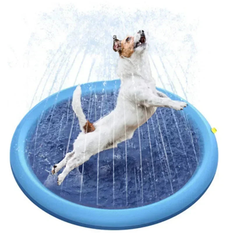 Large Inflatable Dog Pool Splash Pad 100–200cm | Pet Cooling Mat