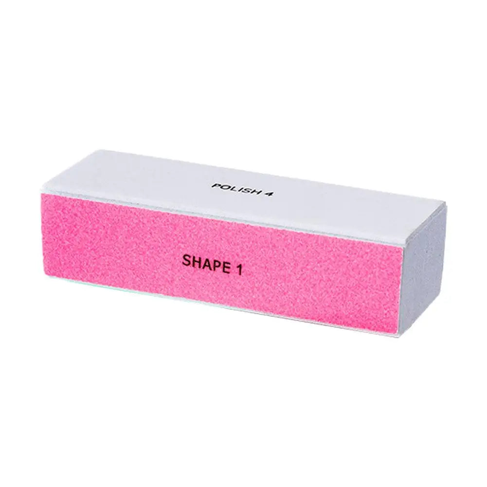 4-in-1 Nail Buffer Block – File, Smooth, Exfoliate & Polish for Natural & Acrylic Nails Peaceful Pleasures Health and Wellness pink