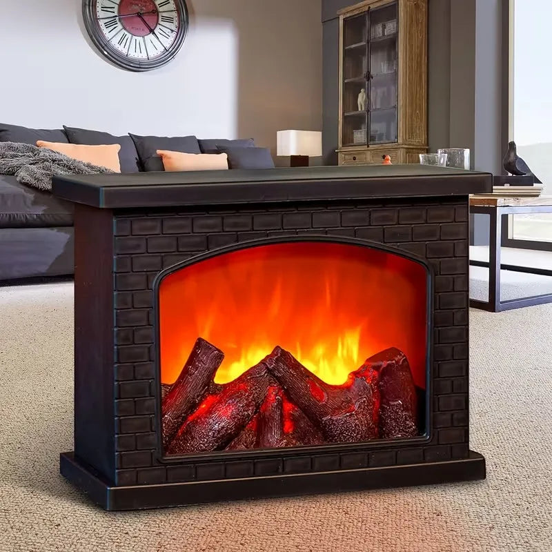 LED Fireplace Lamp Realistic Flame | Battery & USB Tabletop Decor