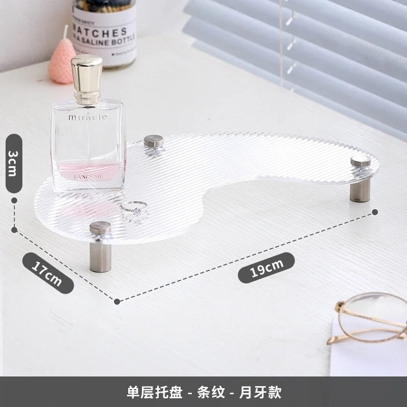 Acrylic Decorative Tray Organizer | Desk, Vanity & Shelf Display