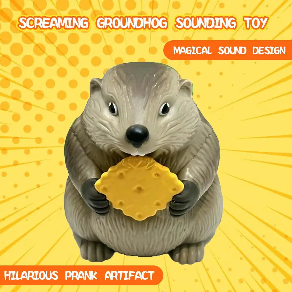Screaming Groundhog Prank Toy – Funny Sound Desk Figure Novelty Prank Toy Peaceful Pleasures Health and Wellness