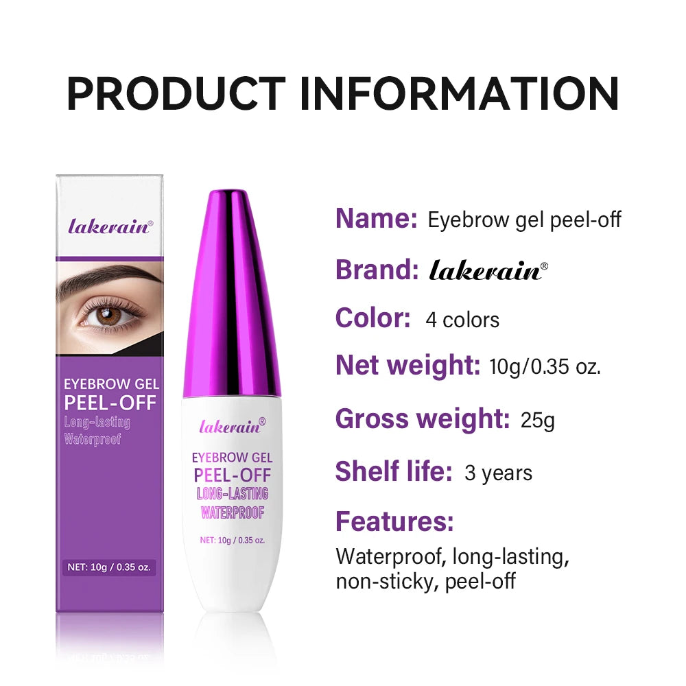 Tattoo Peel Off Eyebrow Gel Tint long-lasting Semi Permanent Brow Tint waterproof Transfer-proof Defined Looking Brows Cosmetics Peaceful Pleasures Health and Wellness