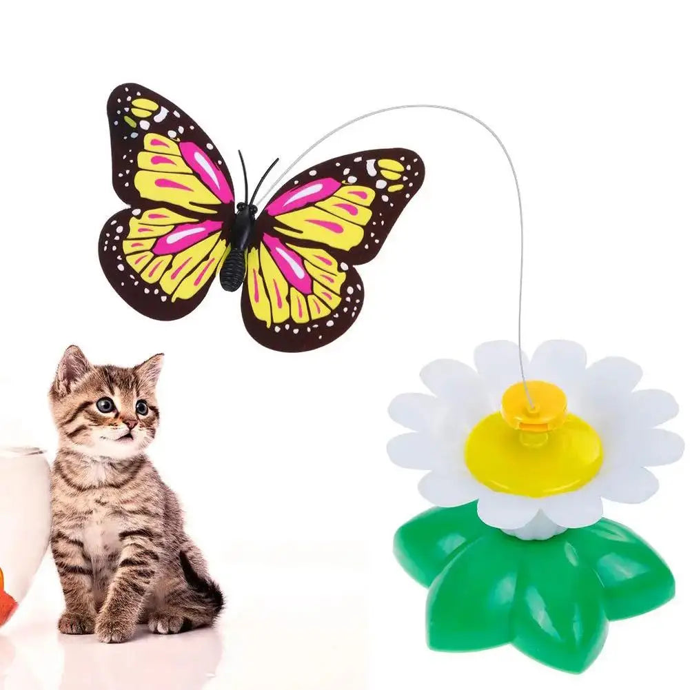 Electric Rotating Butterfly Bird Cat Toy – 360° Auto Spin