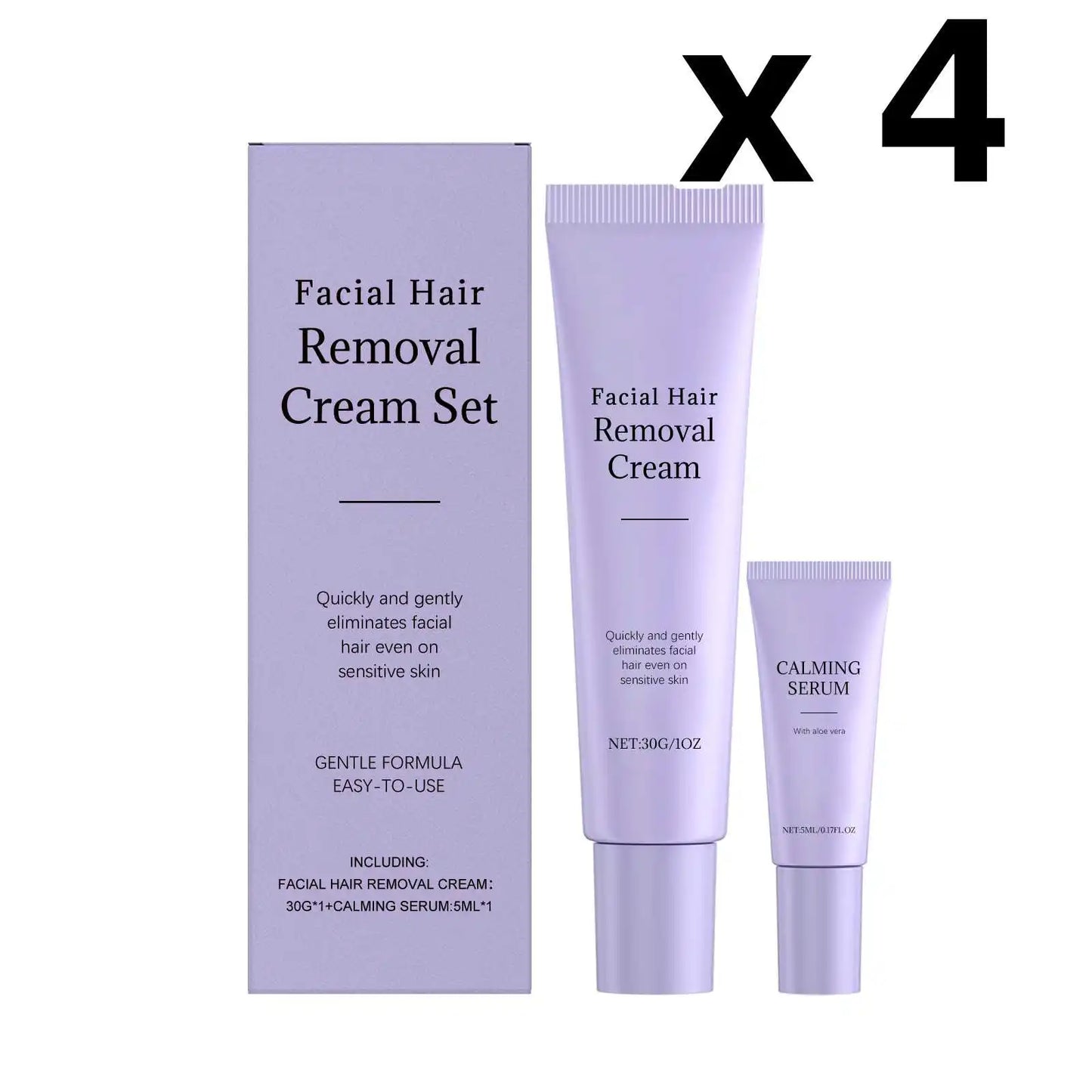 Women's Hair Removal Cream Set with Calming Face Essence