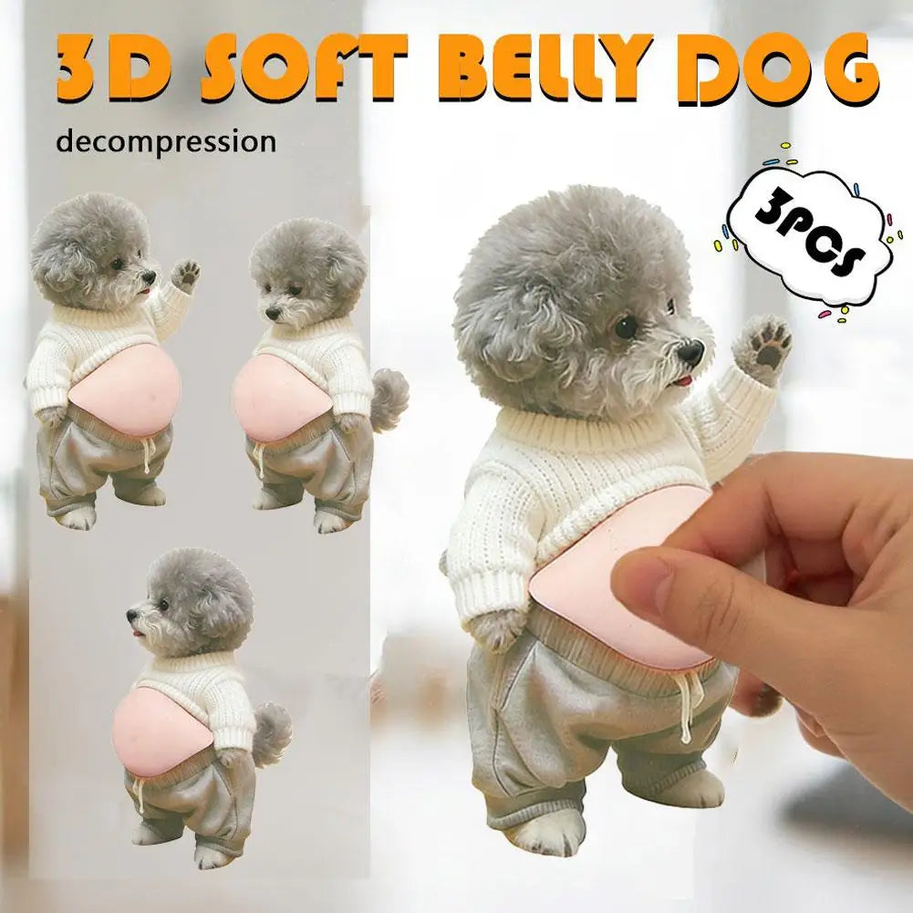 Shiba Inu 3D Silicone Stress Relief Stickers – Cute Dog Decor 3-Pack