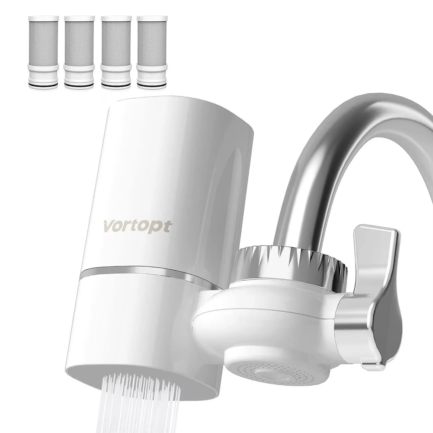 HOMEFISH NSF Certified Faucet Water Filter | 320-Gallon Purifier Faucet Water Filter Peaceful Pleasures Health and Wellness WHITE
