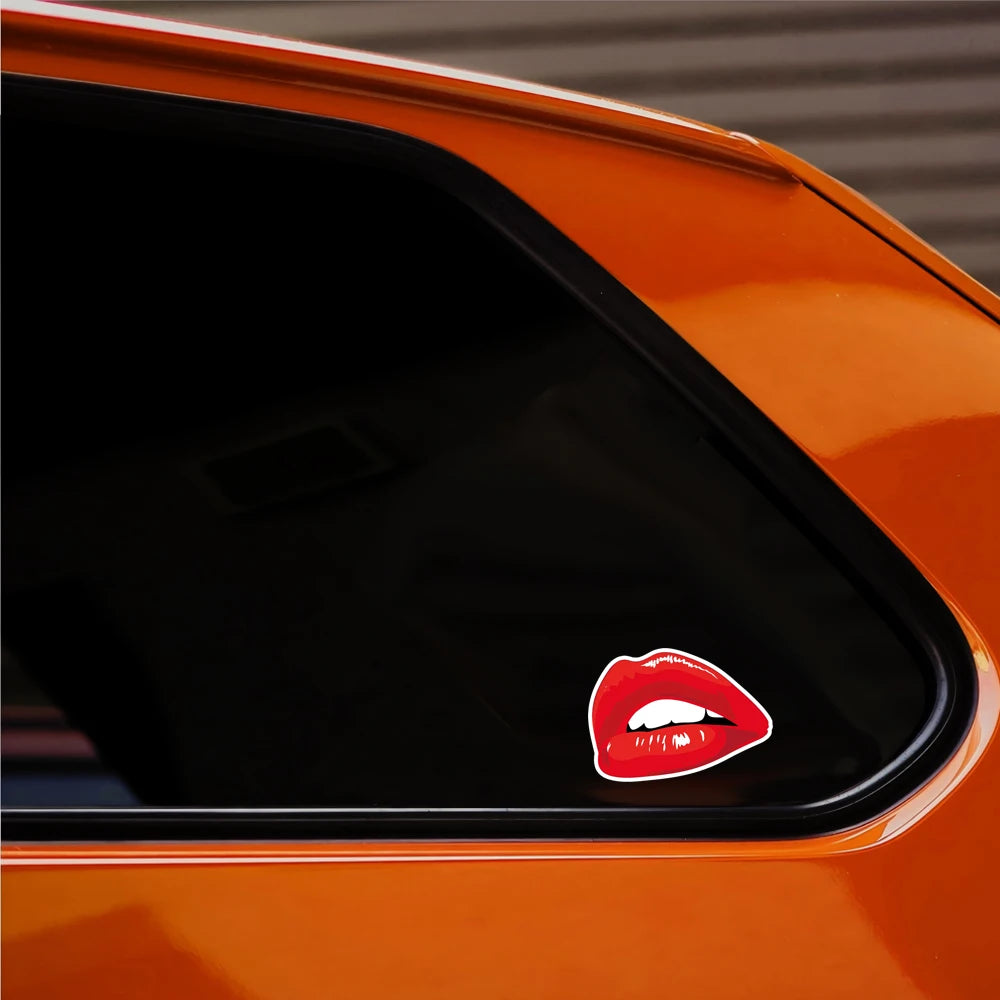 2pcs Red Lips Funny Vinyl Car & Motorbike Sticker Decals 15cm
