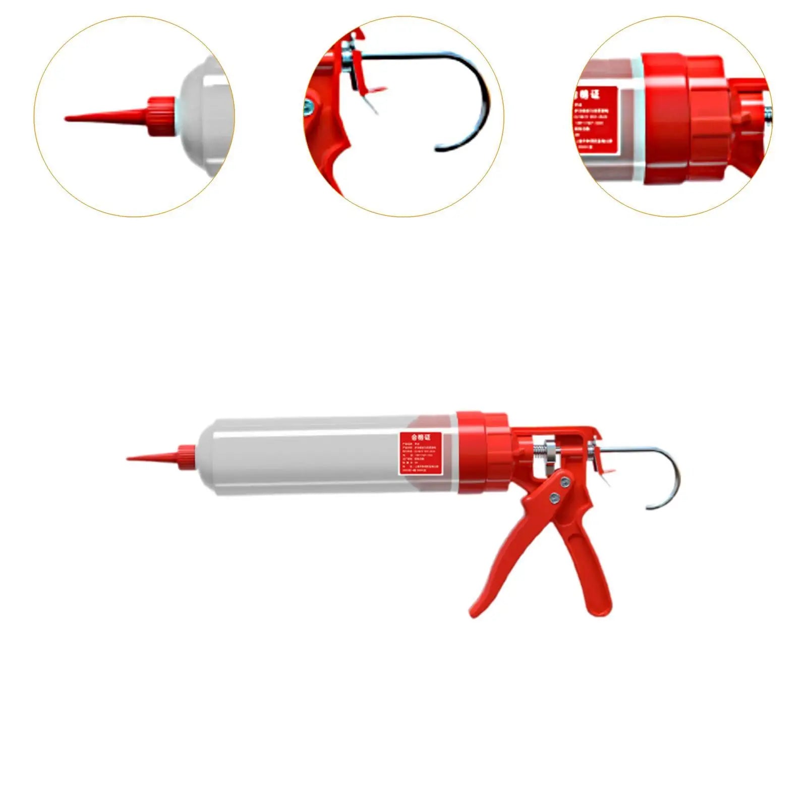 Sausage Caulking Tool 650ml High Thrust Practical Professional Manual Hand Gluing Tool for Silicone Polyurethane Glue Doors Peaceful Pleasures Health and Wellness