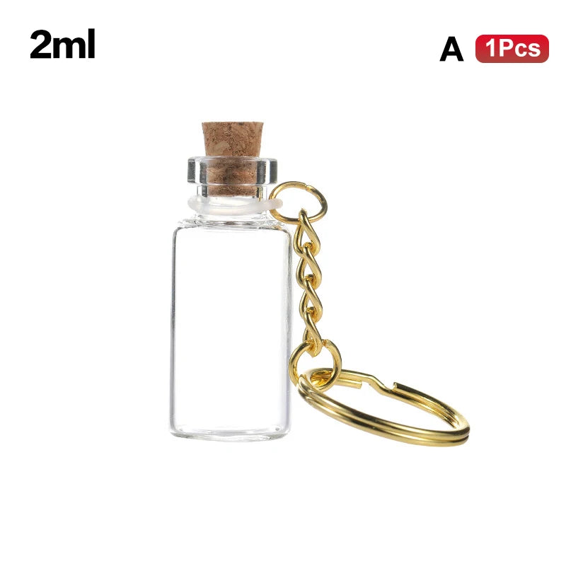Mini Cork Glass Bottles 2ml for DIY Wishing Jars | 1 or 5 Pack