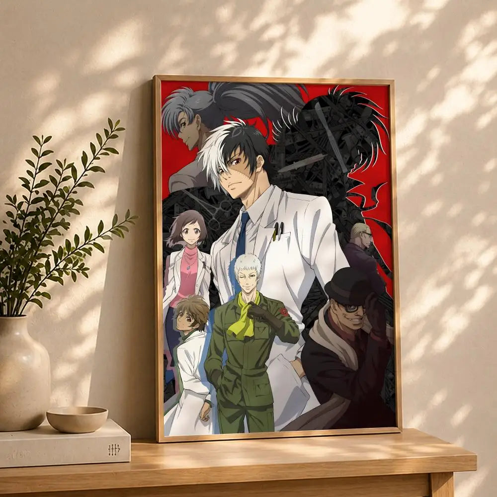 Black Jack Anime Poster – HD Self-Adhesive Waterproof Wall Art Anime Wall Poster Peaceful Pleasures Health and Wellness White9 50X70cmNoframe