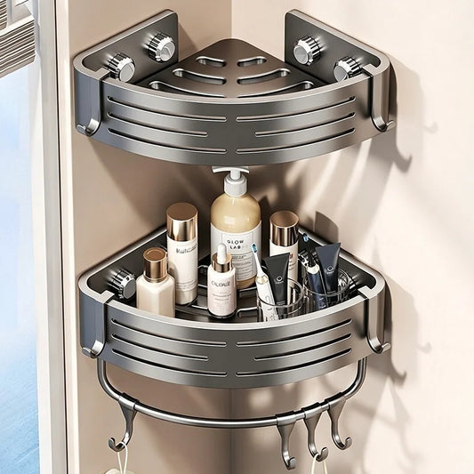 No-Drill Suction Cup Bathroom Corner Shelf & Shampoo Rack Bathroom Corner Shelf Peaceful Pleasures Health and Wellness