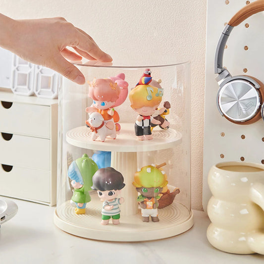 Transparent Plastic Storage Rack, 360 Degree Rotatable Desktop Display Rack, Lego Doll Desktop Dustproof Storage Box Peaceful Pleasures Health and Wellness