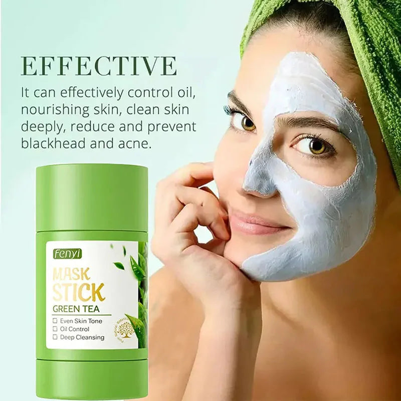 Face Clean Mask Green Tea Cleansing Stick Mask Shrink pores Deep Blackhead Remover facial Moisturizing Deep Cleansing Mask Peaceful Pleasures Health and Wellness