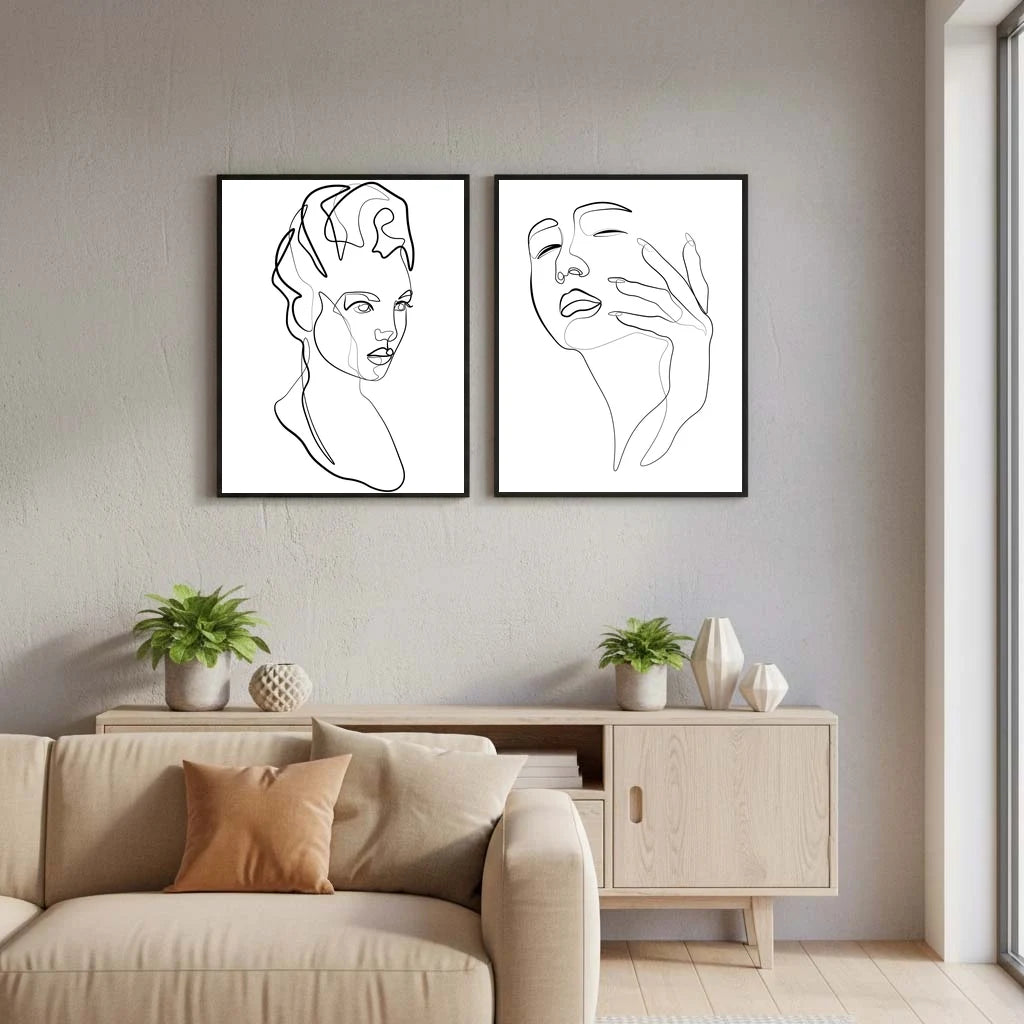 Abstract Fashion Woman Black White Canvas Wall Art Print Canvas Wall Art Print Peaceful Pleasures Health and Wellness