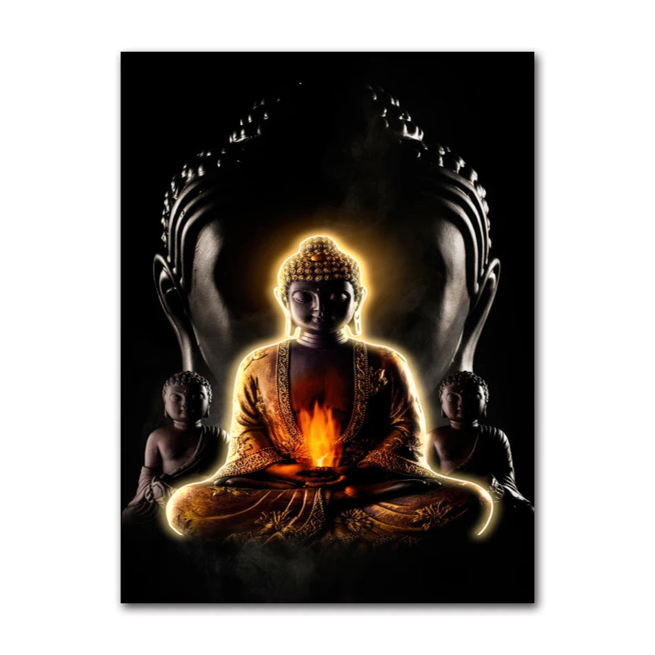 Buddha Canvas Wall Art | Unframed Buddhism Poster Print