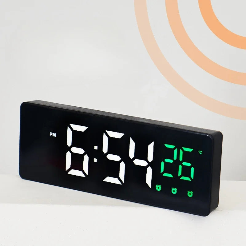 LED Digital Alarm Clock – Voice Control, Snooze & Night Mode LED Alarm Clock Peaceful Pleasures Health and Wellness