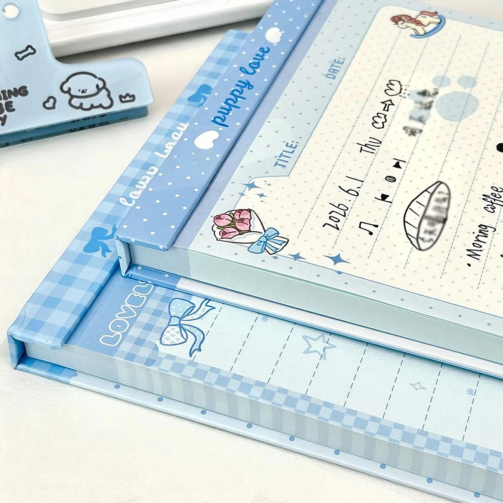 Blue Puppy Party Hardshell Notebook Ins Tearable Drafts Appearance