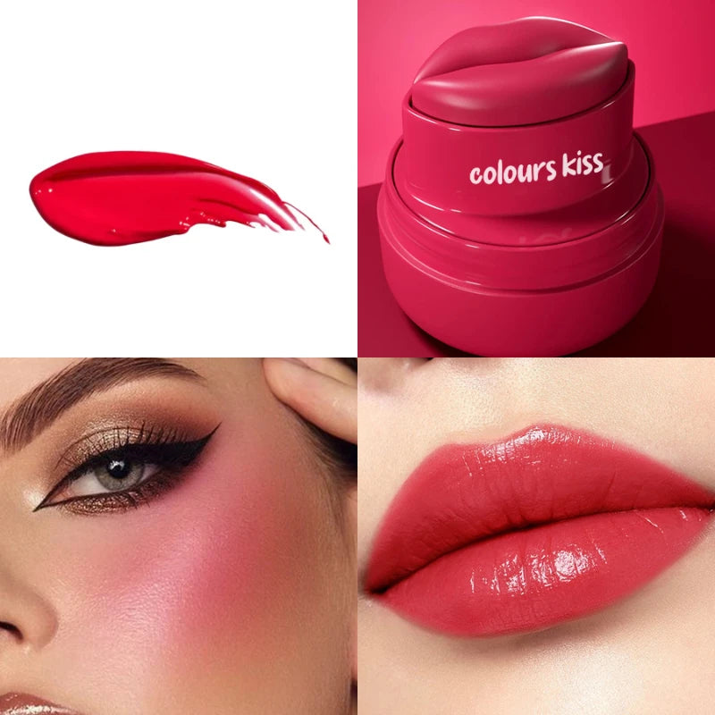 Multicolor Lip Cheek Tint Balm 2-in-1 Cheek Dual Purpose Lipstick Cute Round Jar Long Lasting Natural Moisturize Makeup Lipstick Peaceful Pleasures Health and Wellness 05