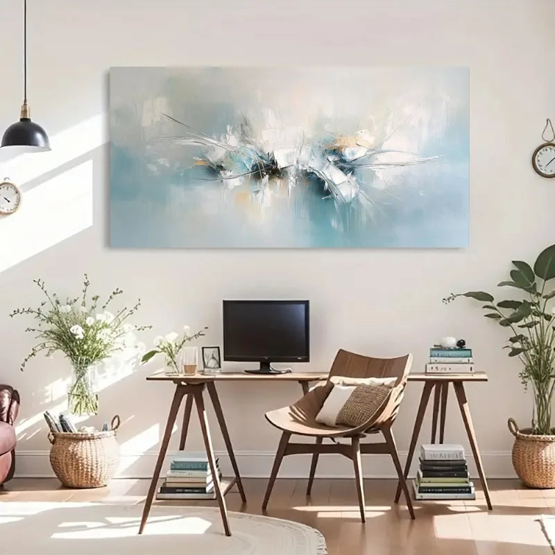 Abstract Blue Canvas Wall Art Print | Frameless Modern Décor Canvas Wall Art Print Peaceful Pleasures Health and Wellness