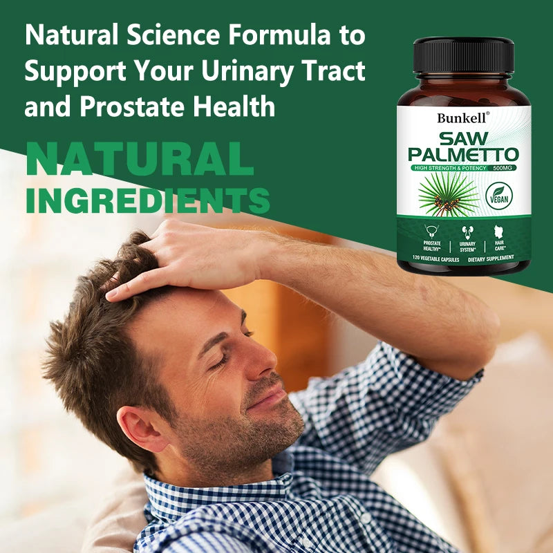Saw Palmetto Extract Capsules 500mg - Enhanced Hair Growth Supplement for Women & Men, Reduces Hair Loss, Urinary Tract Support Peaceful Pleasures Health and Wellness
