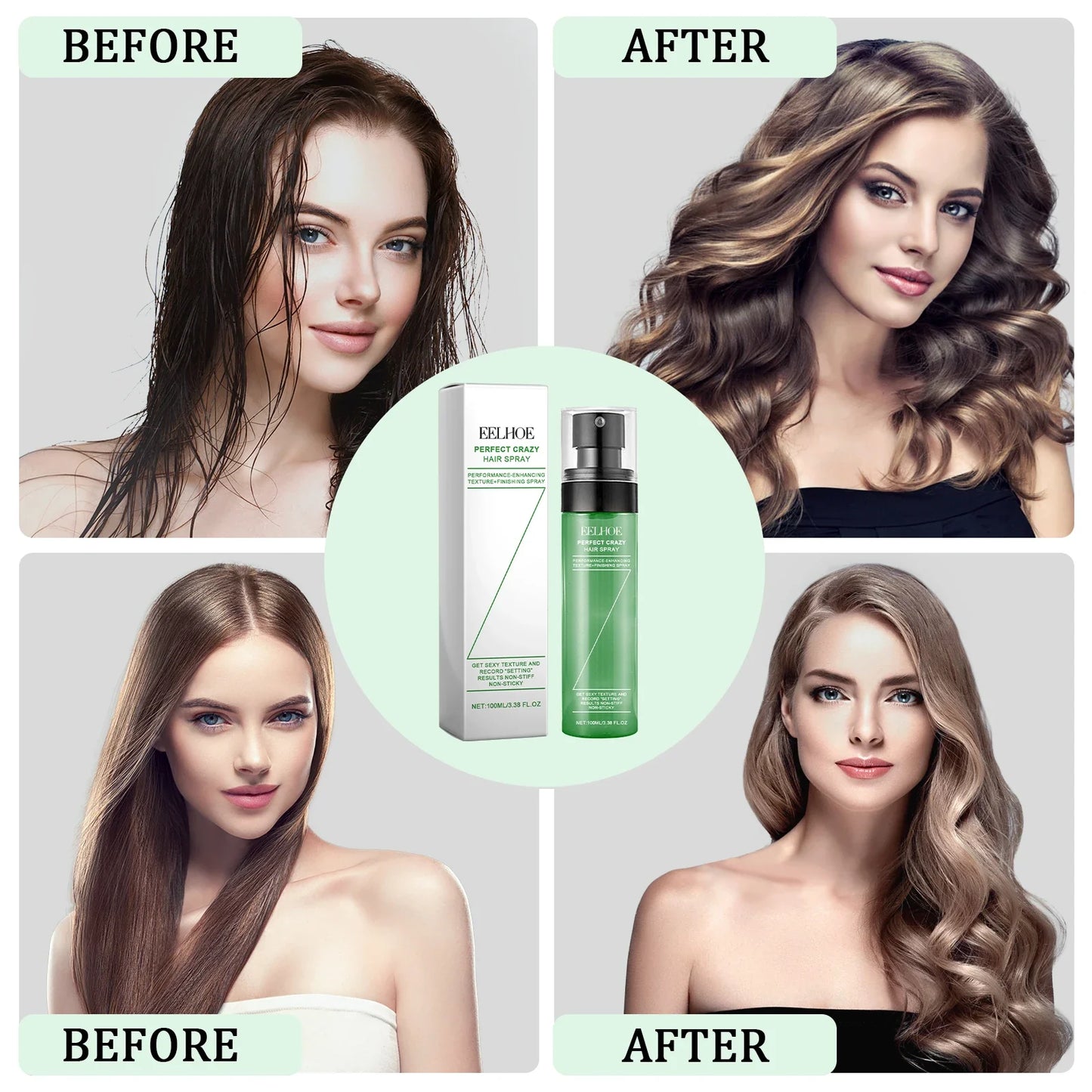 Volumizing No-Rinse Hair Spray – Oil-Removing & Long-Lasting