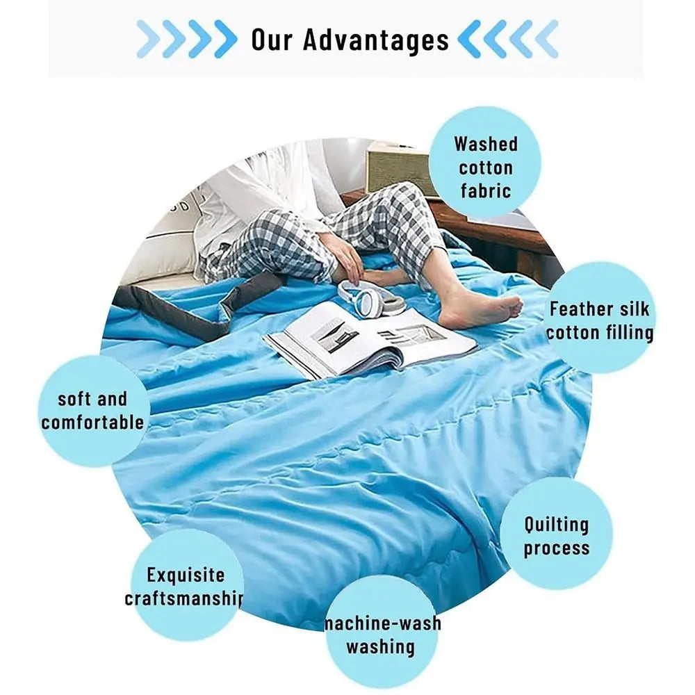 New Double Sided Cooling Blanket Skin-Friendly Breathable Conditioning Quilt Cold Effect Spring Summer Cooler Quilt Peaceful Pleasures Health and Wellness