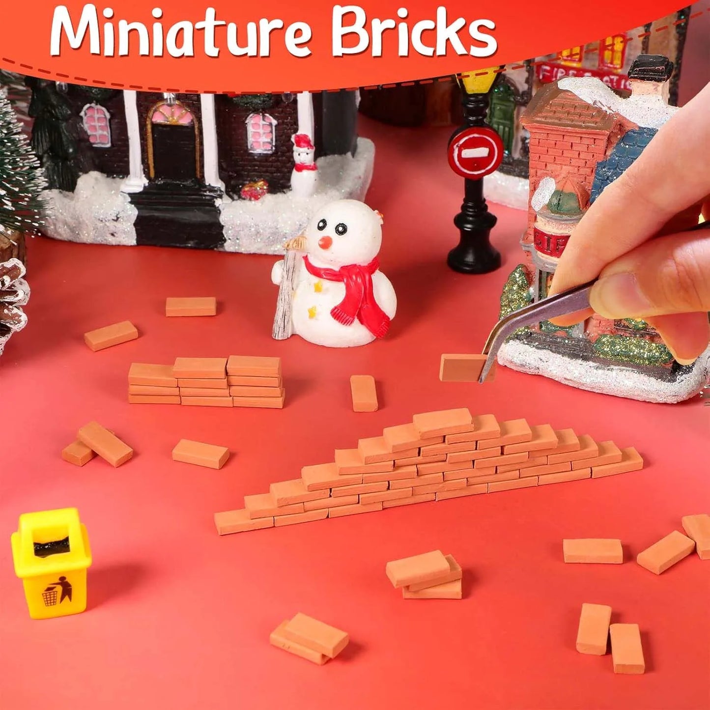 1:35 Miniature Weathered Bricks 120pcs – Gray & Orange
