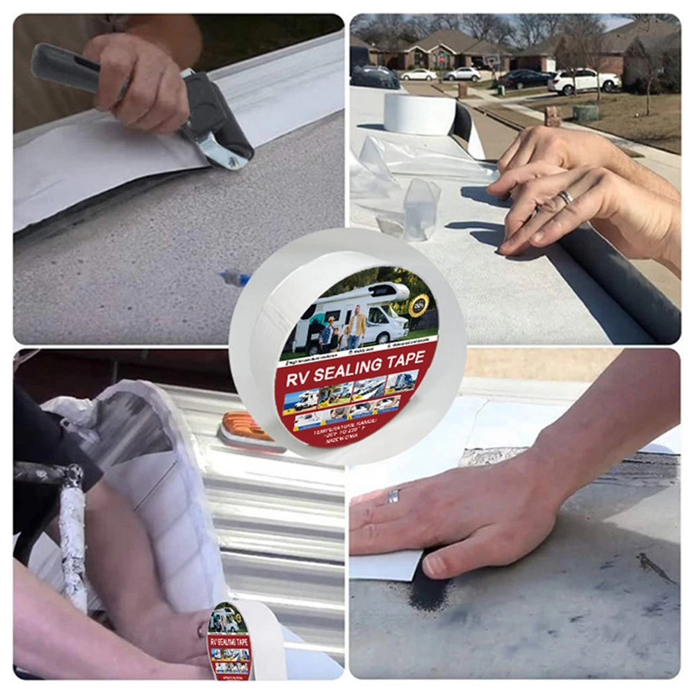 RV Sealing Tape,Weatherproof Waterproof High Temperature Resistant Repair Tape,High Viscosity Car Top/Roofs Repair Sealing Tape Peaceful Pleasures Health and Wellness