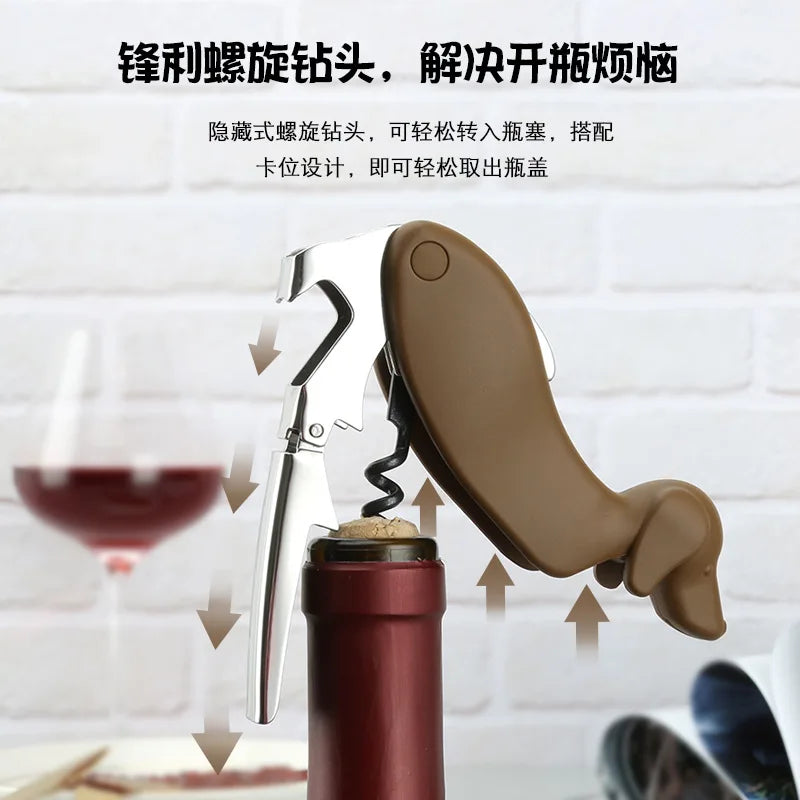 Dog Wine Bottle Opener Corkscrew with Foil Cutter Beer Opener Manual Wine Key for Servers Waiters Bartender and Home Bar Use Peaceful Pleasures Health and Wellness