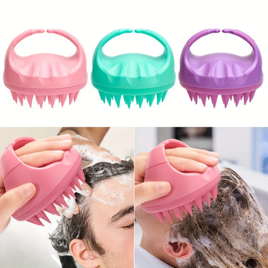 1 Gentle Silicone Scalp Massage Shampoo Brush - Anti-allergy Handheld Hair Shampoo Device，For removing dandruff，No Battery Requi Peaceful Pleasures Health and Wellness