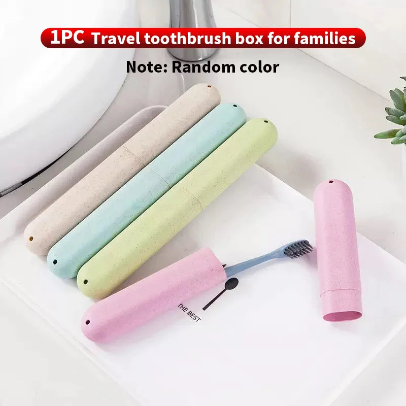 1pc random color Toothbrush Storage Box, Toothbrush Travel Container, Toothbrush Box, Compact and Convenient travel portable Peaceful Pleasures Health and Wellness 1 PC random color