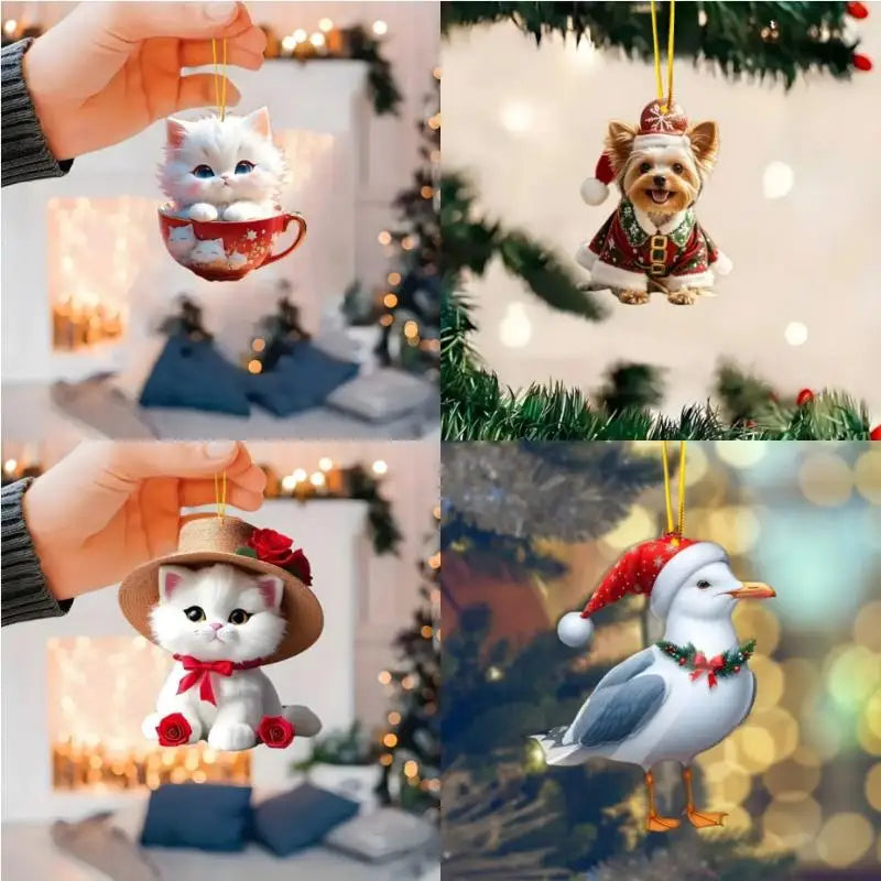 Acrylic Christmas Tree Hanging Ornament | 2D Flat Xmas Pendant