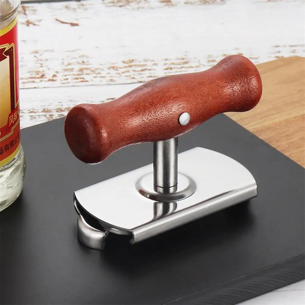 Universal Adjustable Jar Opener – Stainless Steel & Wood Handle