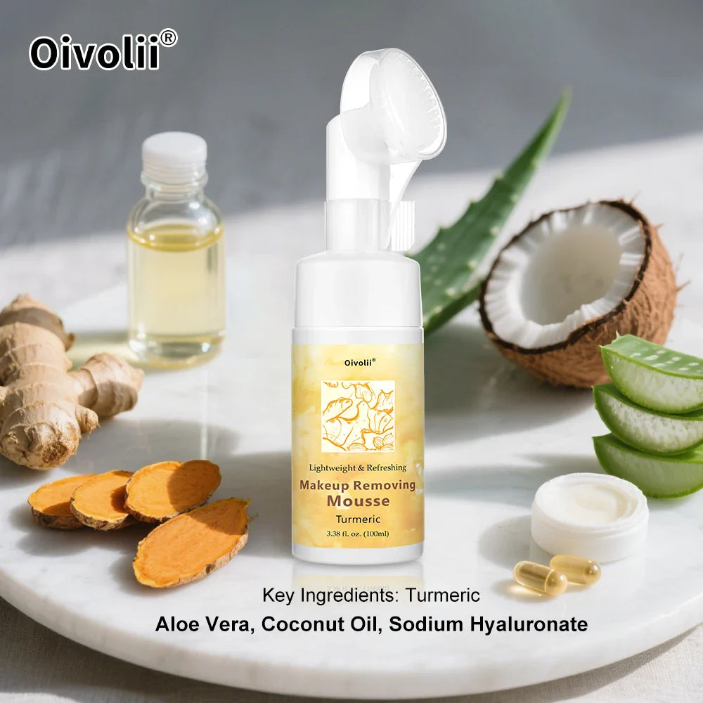 Turmeric Foaming Face Cleanser – Gentle Makeup Removing Mousse