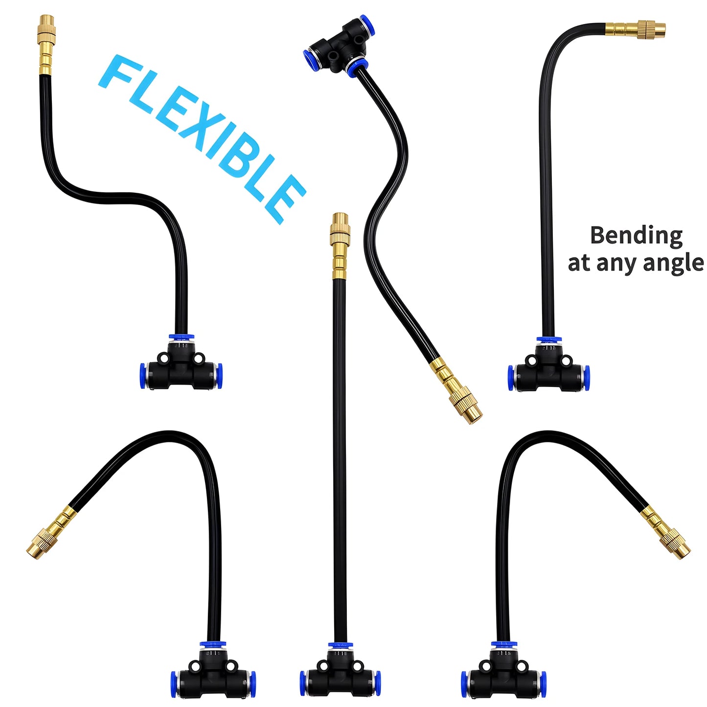 DIY Free Bending Universal Spray Kit For Greenhouse Garden Flowers Plant Watering Irrigation Patio Misting Cooling System Peaceful Pleasures Health and Wellness