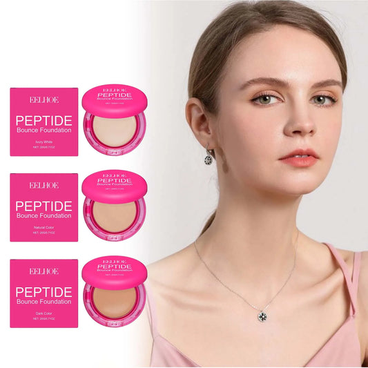 Peptide Bounce Balm Foundation Lasting Full Coverage Concealer Covers Spot Blemishes Brightening Oil Control Makeup Base Cream Peaceful Pleasures Health and Wellness