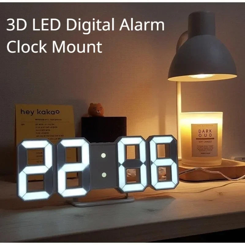 3D LED Digital Alarm Clock – Time, Date & Temperature Display